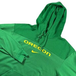 Nike Oregon Ducks Hoodie Mens S Green Waffle Knit Textured Pullover Performance